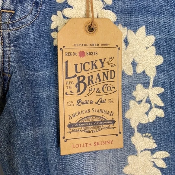 Lucky Brand Lolita Floral Skinny Jeans Size 00 NWT - Picture 5 of 10
